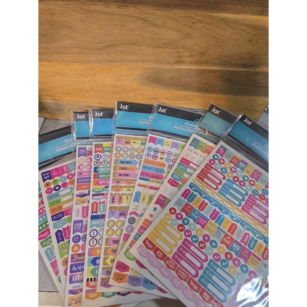 Jot Planner Stickers Lot of 8 Packages New Assorted, 16 Sheets